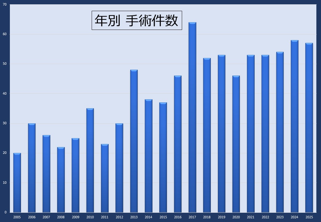 経鼻年別手術件数(2025)