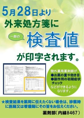 院外処方箋への検査値の記載について1