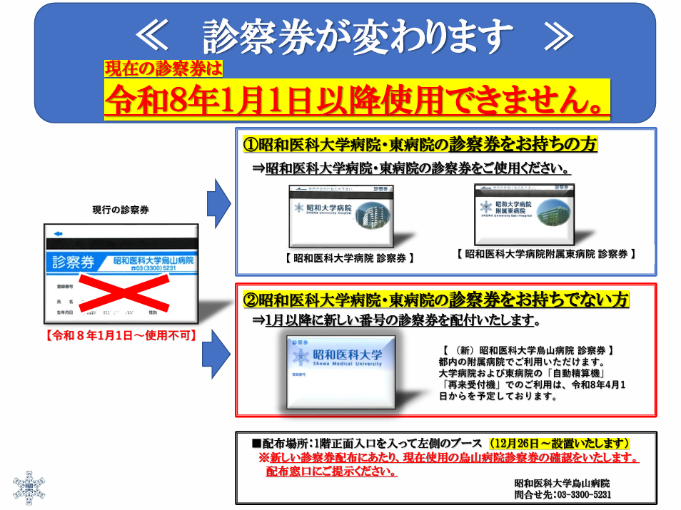診察券 明治38年 緒方病院 ① 烏山病院の診察券が変わります｜昭和医科大学烏山病院