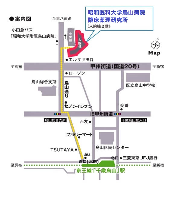 昭和医科大学臨床薬理研究所案内図