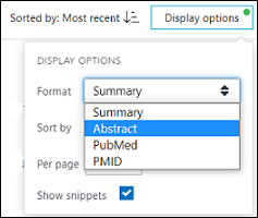 PubMed検索結果表示画面1