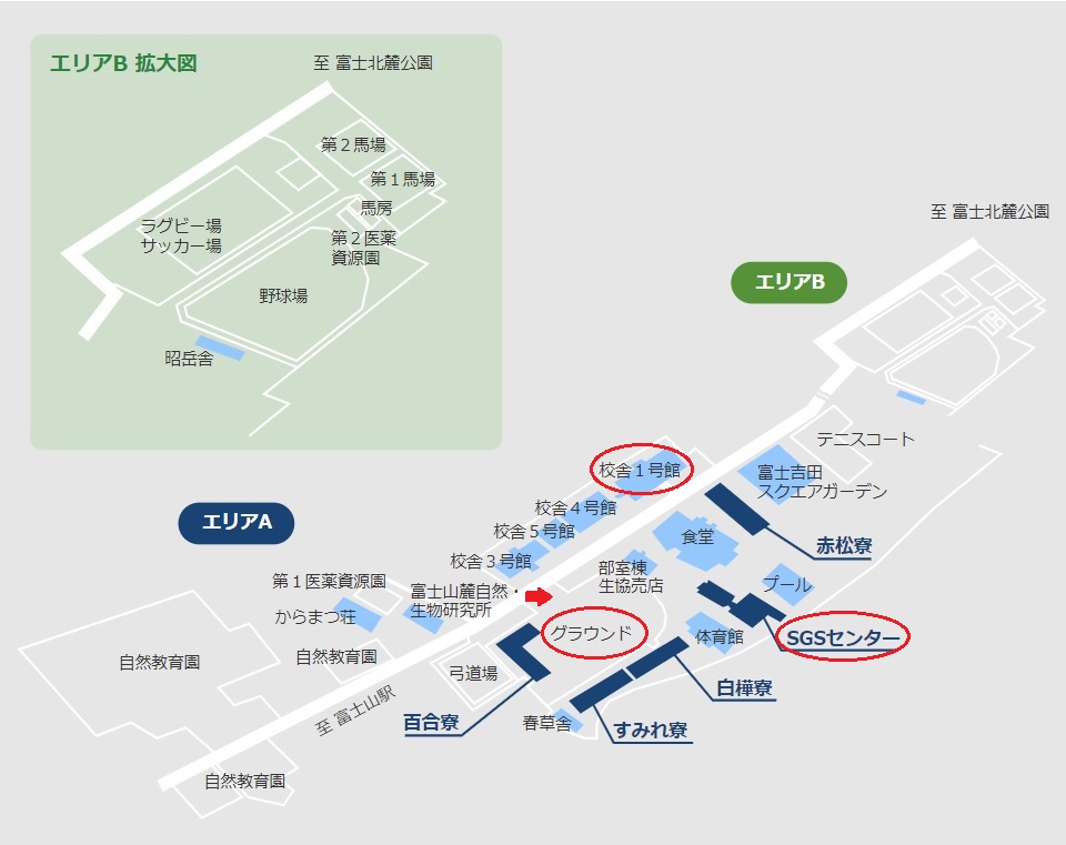 富士吉田キャンパス地図